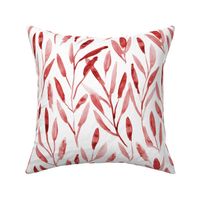 Crimson watercolor leaves ★ painted leaf pattern for modern home decor, bedding, nursery