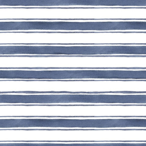 Blue Watercolor Triple Stripe Smaller Repeat