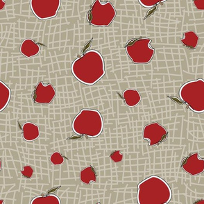 Red Apples On Beige Background