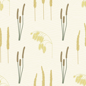 Grass On Gold Background