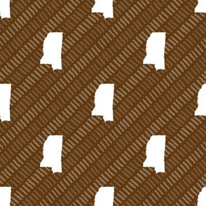 Mississippi State Shape Pattern Brown and White Stripes