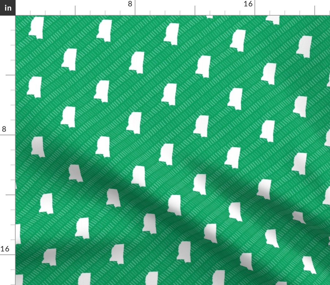 Mississippi State Shape Pattern Green and White Stripes