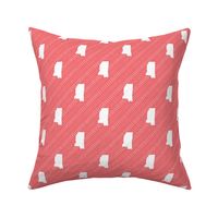 Mississippi State Shape Pattern Coral and White Stripes