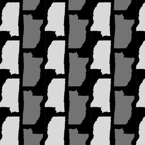 Mississippi State Shape Pattern Black and White