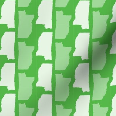 Mississippi State Shape Pattern Lime Green and White