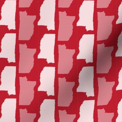 Mississippi State Shape Pattern Red and White