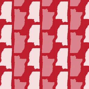 Mississippi State Shape Pattern Red and White