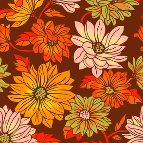 moody autumn daisy-brown bkg