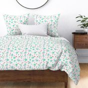 Watercolor pretty flowers in light blue ★ painted florals for modern home decor, bedding, nursery