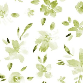 Khaki pretty flowers ★ watercolor tonal green flowers for modern home decor, bedding, nursery, baby products