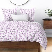 Amethyst watercolor tonal flowers ★ painted florals for modern purple home decor, bedding, nursery