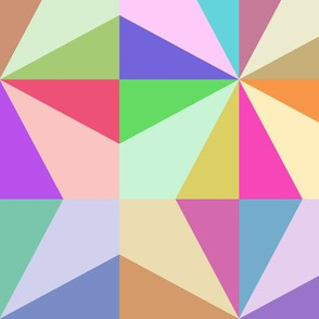 Colorblock Four Pointed Stars