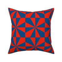 Classic Blue and Red Four Pointed Stars