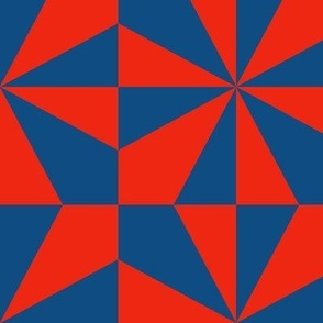 Classic Blue and Red Four Pointed Stars