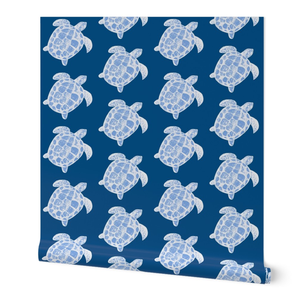 Loggerhead Sea Turtle in Classic Blue