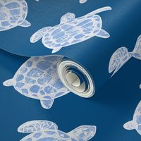 Loggerhead Sea Turtle in Classic Blue