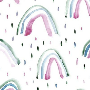 Saturated watercolor rainbows ★ painted rainbows for modern nursery