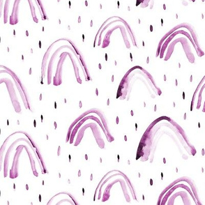 Plum rainbows ★ watercolor purple-pink rainbows for modern nursery