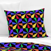 Rainbow Four Pointed Stars With Black