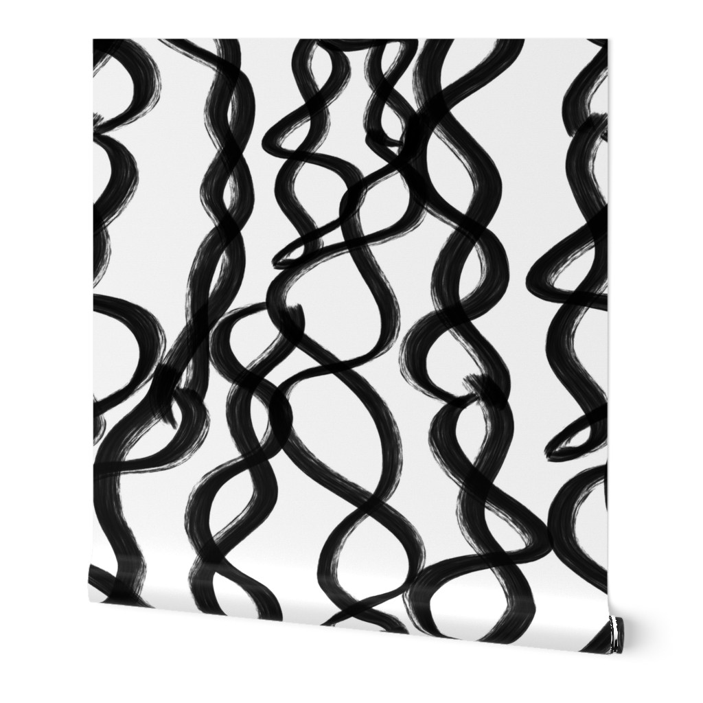 Infinity brush strokes black on white large scale