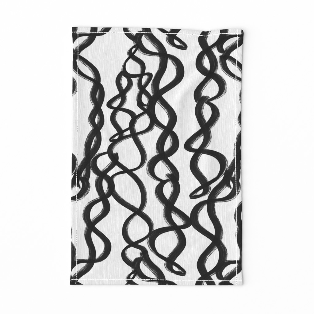 Infinity brush strokes black on white large scale