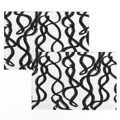 Infinity brush strokes black on white large scale