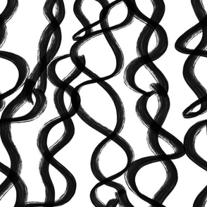 Infinity brush strokes black on white large scale