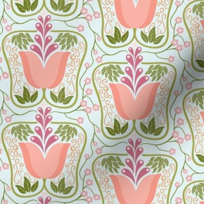 Art Deco Floral Pastel 