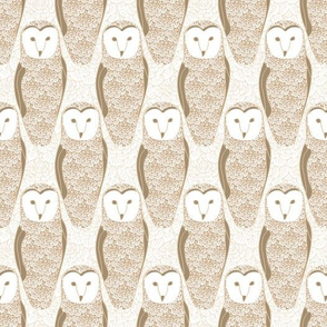 Floral Owls On Beige Flowers