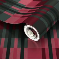 Large - Step Up Stripes in Burgundy Rose and Pine Green 
