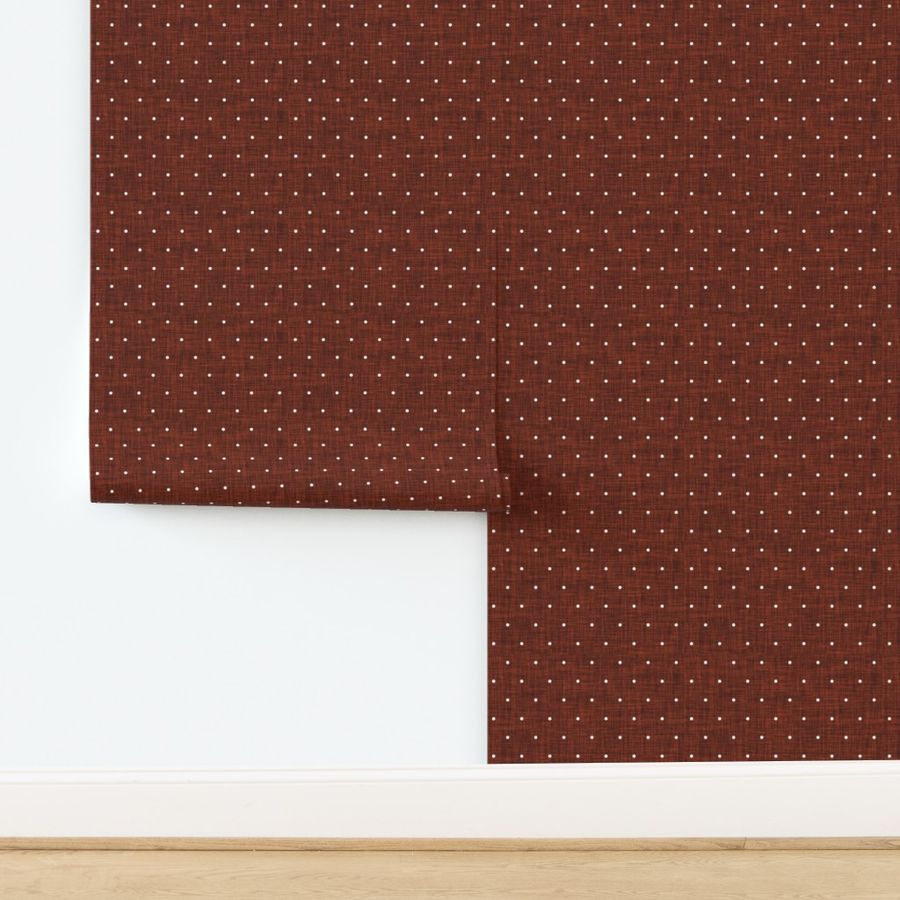 mahogany linen swiss dots