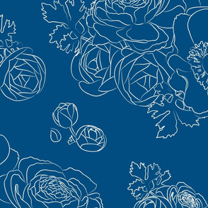 Floral - Ranunculus Blue (large)