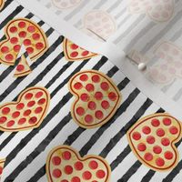(1.25" scale) heart shaped pizza - valentines day - black stripes C19BS