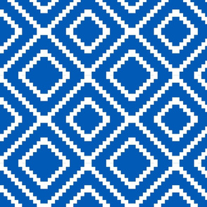 diagonal check lines classic blue and white