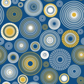 concentric circles blue and yellow | small