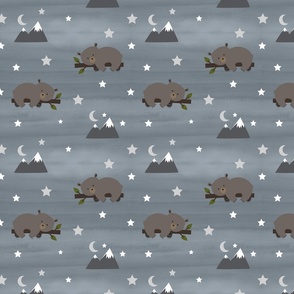 Sleepy Bear Woodland Night Stars