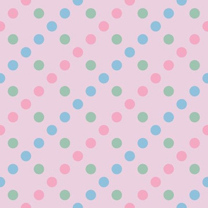 Pastel rainbow polka dots