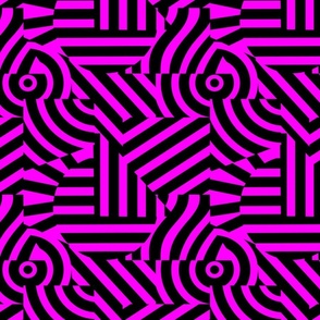 abstract trippy neon pink and black