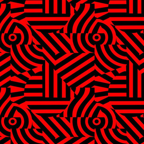 abstract trippy red and black