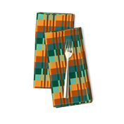  Small - Step Up Stripes  in Teal Green - Turquoise - Orange