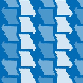 Missouri State Shape Pattern Blue and White