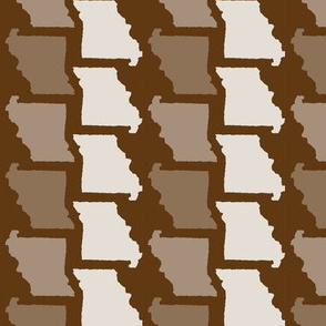 Missouri State Shape Pattern Brown and White Stripes
