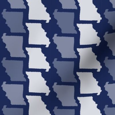 Missouri State Shape Pattern Dark Blue and White