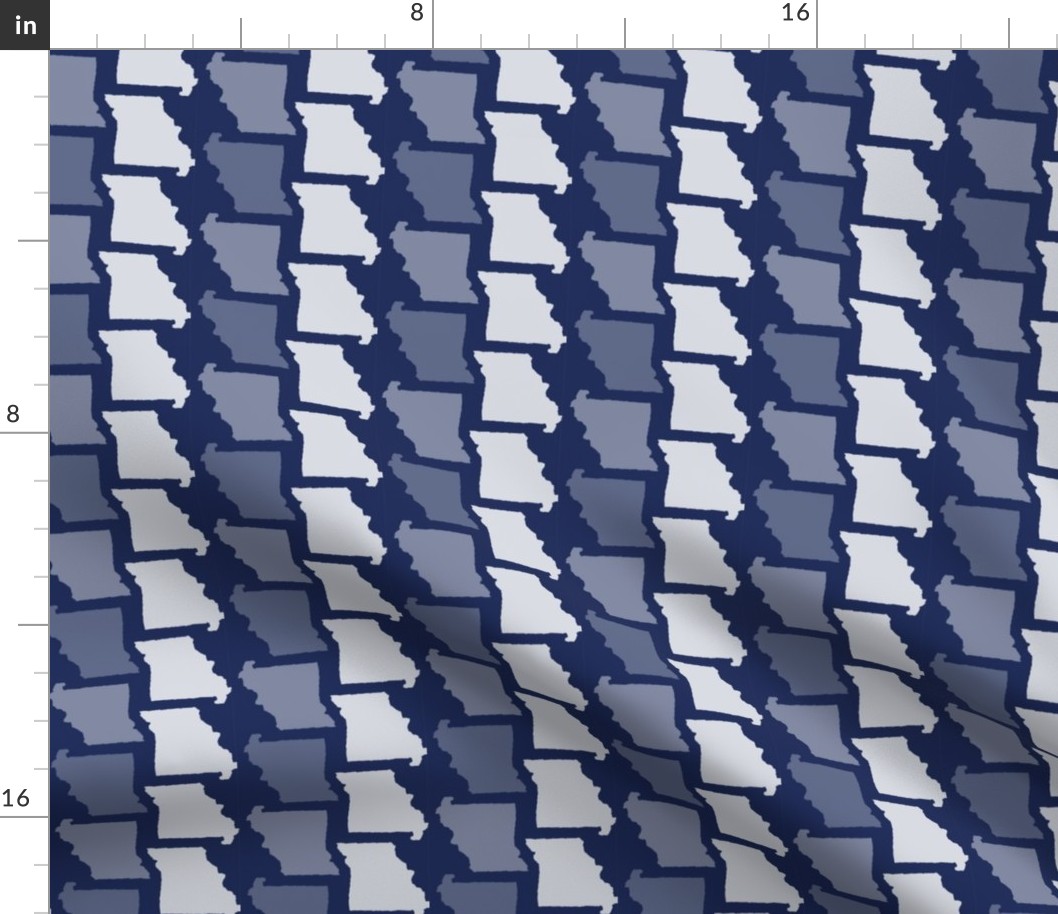 Missouri State Shape Pattern Dark Blue and White