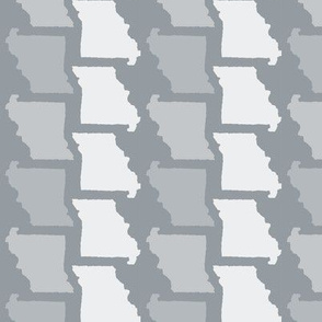 Missouri State Shape Pattern Grey and White
