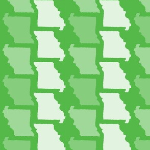 Missouri State Shape Pattern Lime Green and White