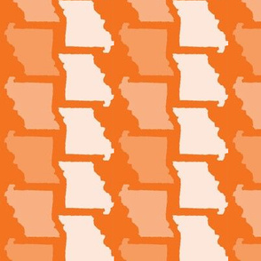 Missouri State Shape Pattern Orange and White