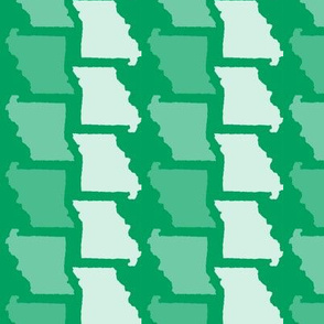Missouri State Shape Pattern Green and White