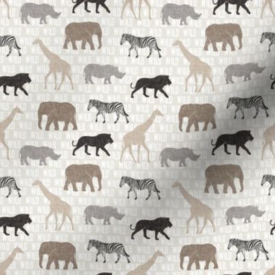 (small scale) safari animals - neutrals - wild - LAD19BS