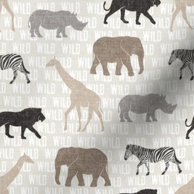 safari animals - neutrals - wild - LAD19BS
